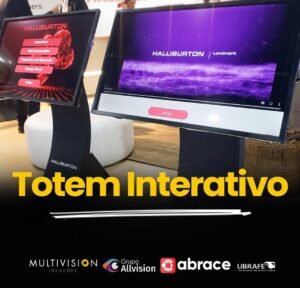 aluguel de totem interativo painel de led para feiras eventos congressos shows