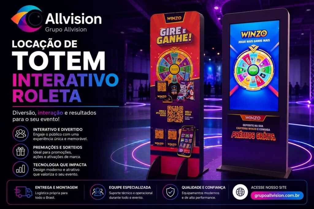 Aluguel de Totem Interativo para Congressos, Palestras e Feiras com Tela Touchscreen de Alta Definição e Software Personalizado ARACAJU,RECIFE,SERGIPE EM 2026