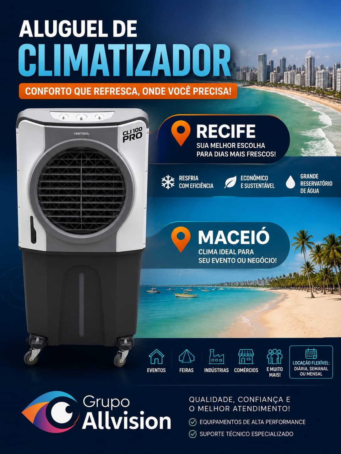 aluguel de ar condicionado split ar portatil para temporanda em recife  Maceió e Aracaju, em 2026